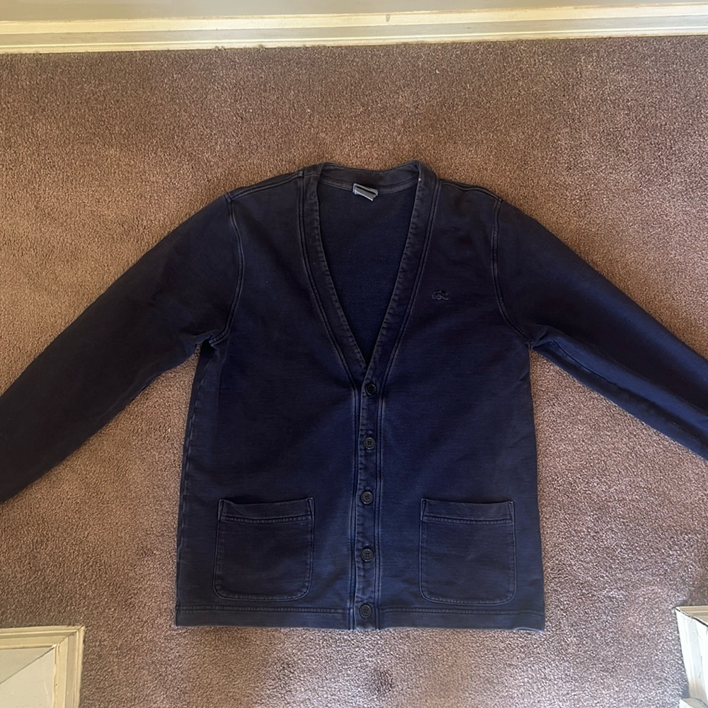 Lacoste Blue Cardigan Size 5 “Medium” Euro 40